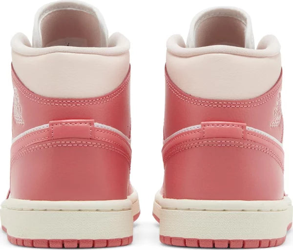 Nike Womens Air Jordan 1 Mid Sneakers - 'Strawberries and Cream'