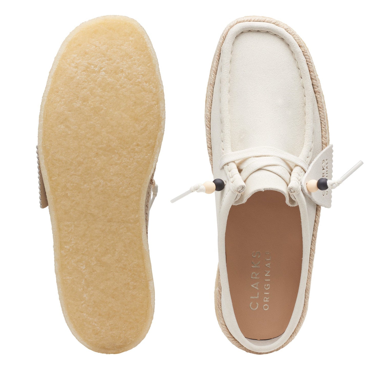 Clarks Wallabee Cup LO 26164430 Mens White Suede Lifestyle Sneakers Shoes