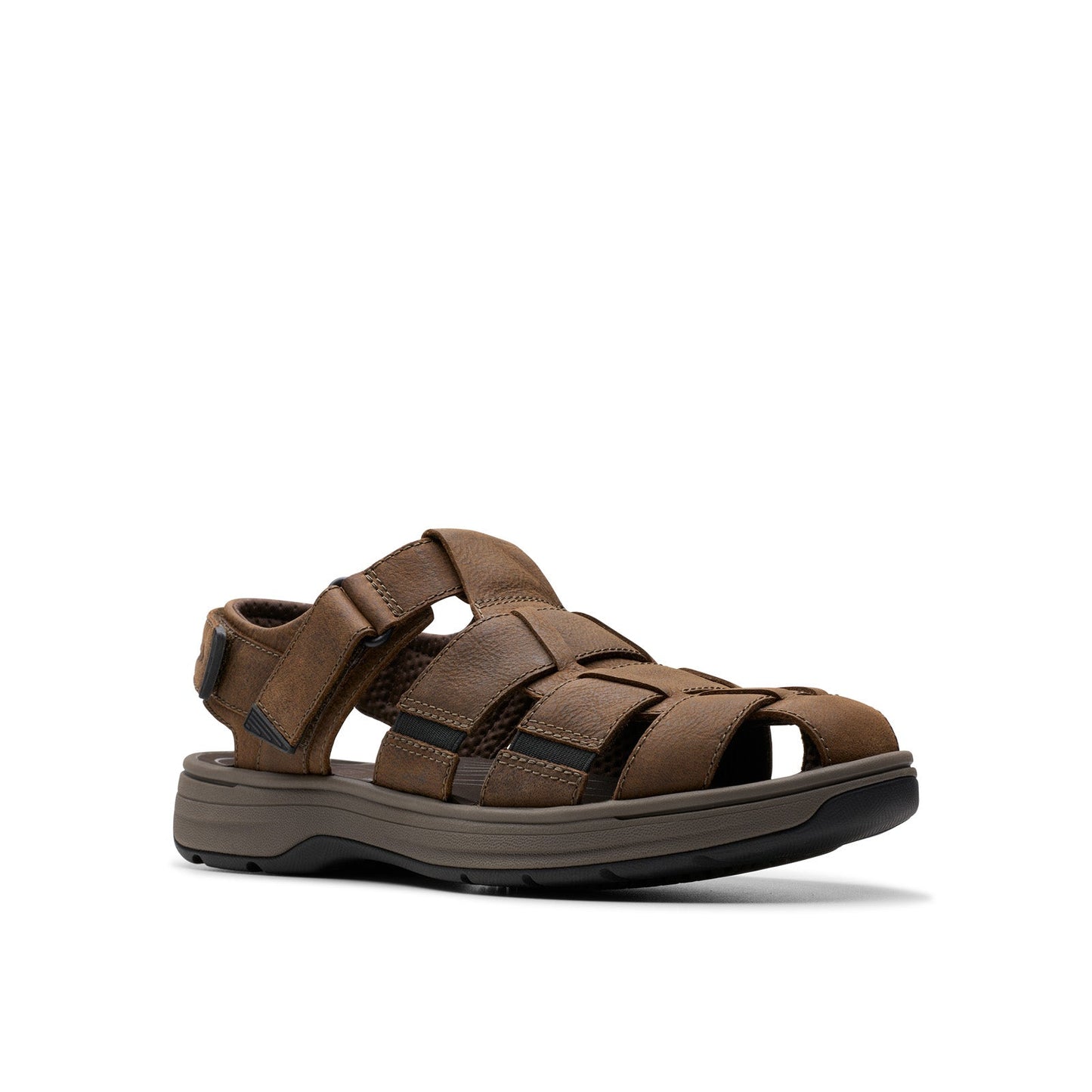 Clarks Saltway Cove 26176900 Mens Brown Leather Strap Sport Sandals Shoes