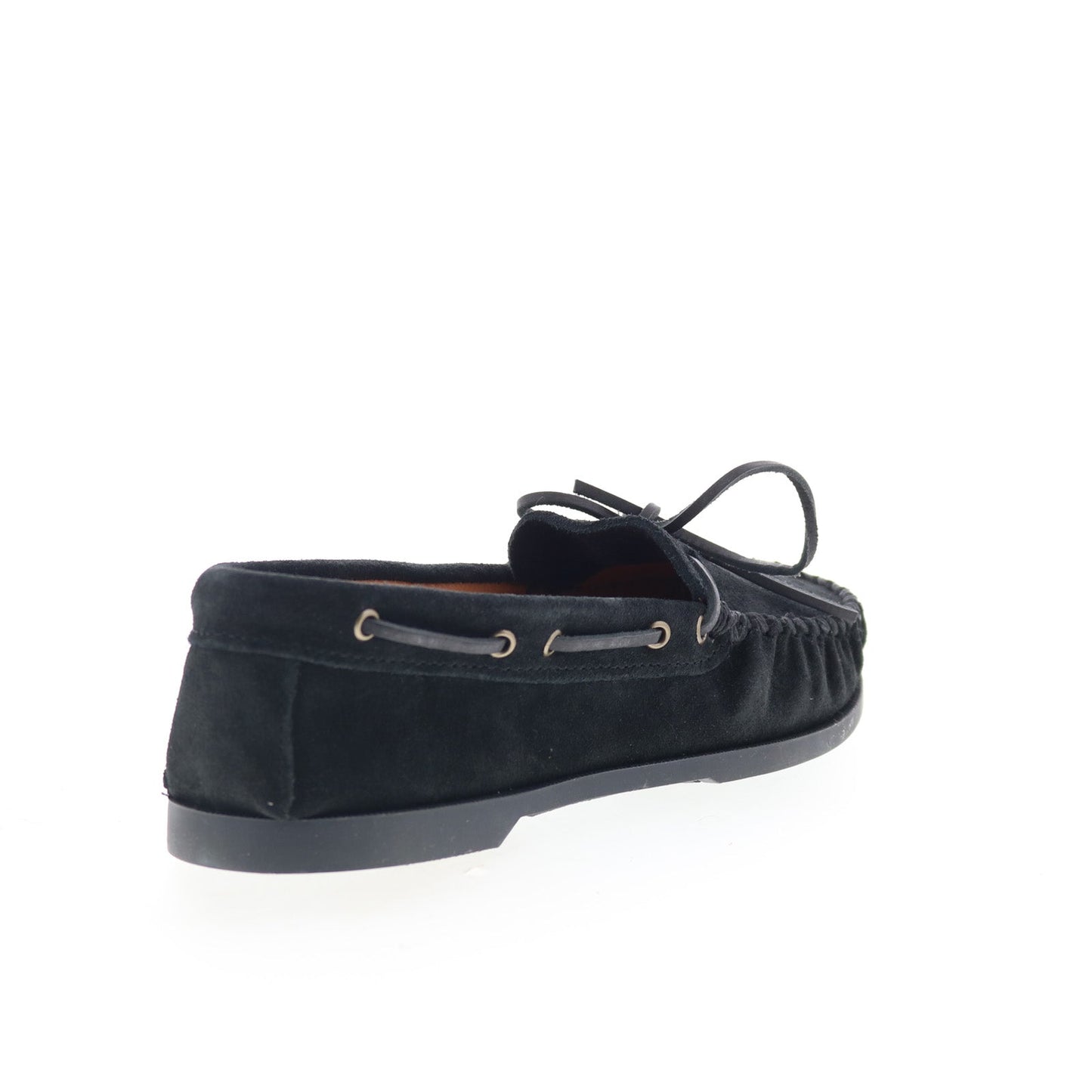 Minnetonka Asher 919C-BLK Mens Black Suede Loafers & Slip Ons Moccasin Shoes