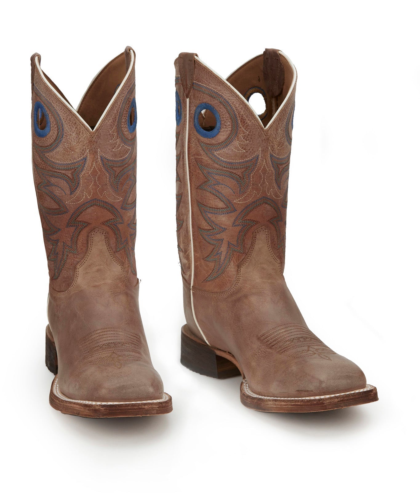 Justin Boots Caddo Square Toe Cowhide Mens Brown Cowboy Western Boots