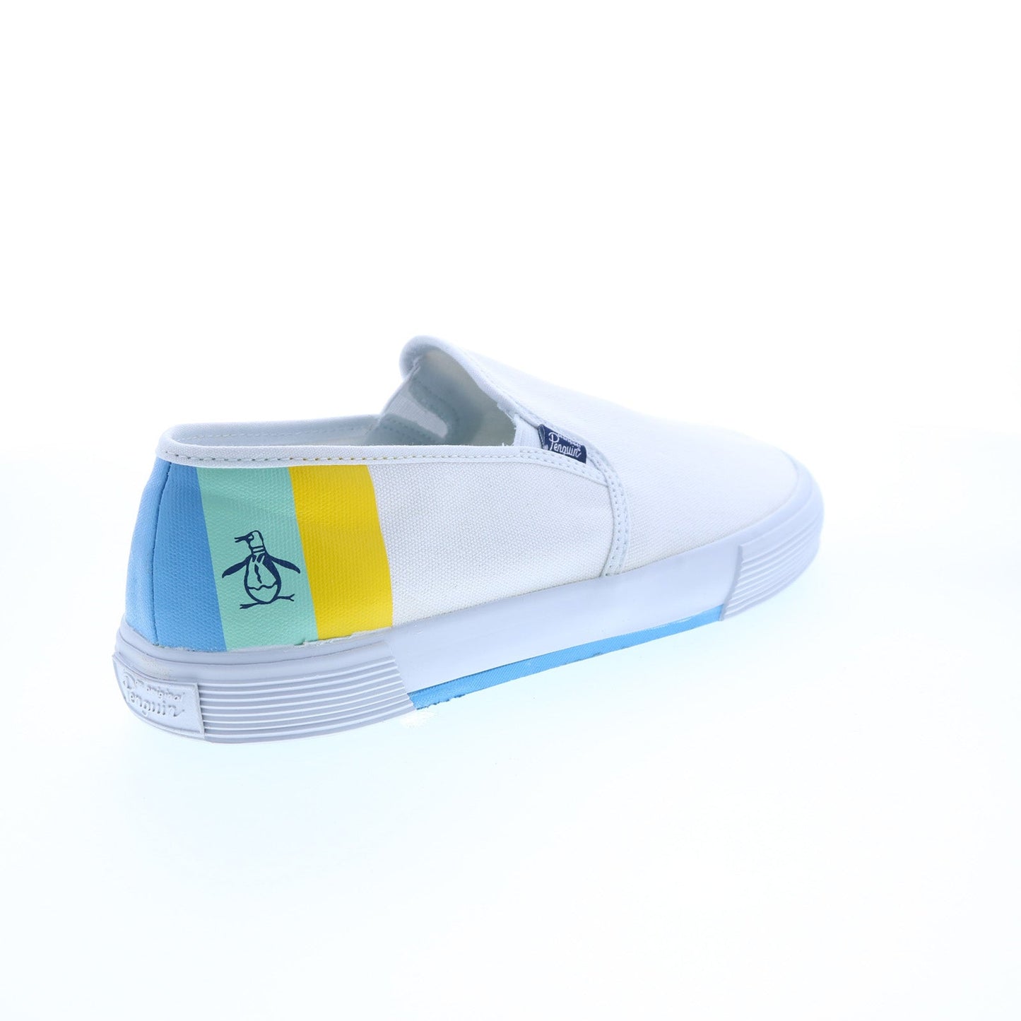 Original Penguin Sam Stripe Slip On Mens White Lifestyle Sneakers Shoes