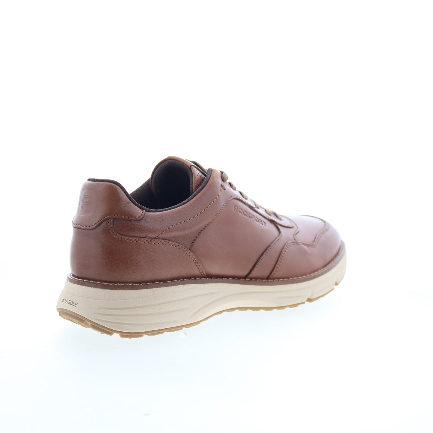 Rockport Weston Mens Brown Wide Leather Lace Up Lifestyle Sneakers Shoes