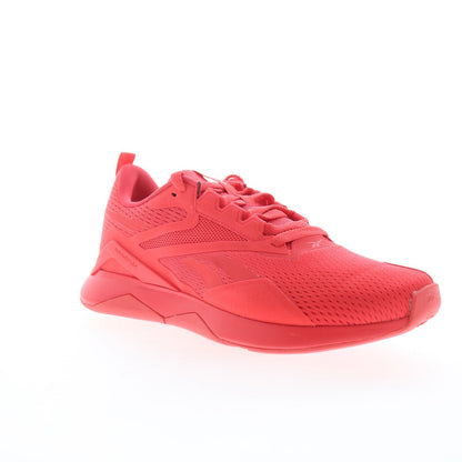 Reebok Nanoflex TR 2 Mens Red Mesh Lace Up Athletic Cross Training Shoes