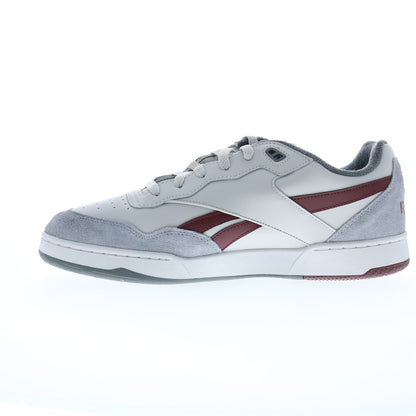 Reebok BB 4000 II Mens Gray Leather Lace Up Lifestyle Sneakers Shoes