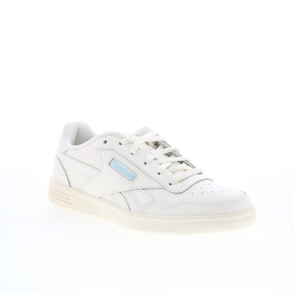 Reebok Court Advance Womens Beige Leather Lace Up Lifestyle Sneakers Shoes