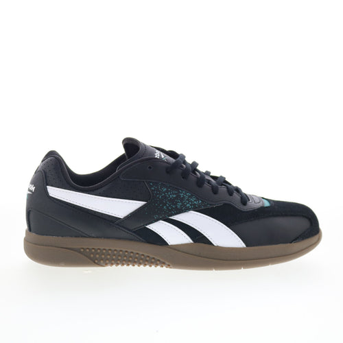 Reebok Hammer Street Mens Black Leather Lace Up Lifestyle Sneakers Shoes