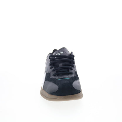 Reebok Hammer Street Mens Black Leather Lace Up Lifestyle Sneakers Shoes