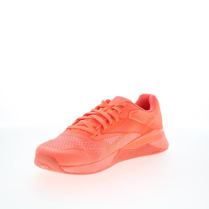 Reebok Nano X4 Mens Orange Mesh Lace Up Athletic Cross Training Shoes