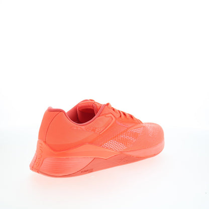 Reebok Nano X4 Mens Orange Mesh Lace Up Athletic Cross Training Shoes