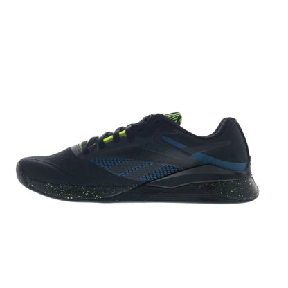 Reebok Nano X4 Mens Black Mesh Lace Up Athletic Cross Training Shoes