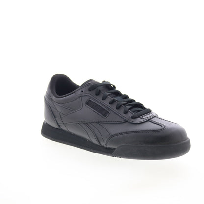 Reebok Campio XT Mens Black Leather Lace Up Lifestyle Sneakers Shoes
