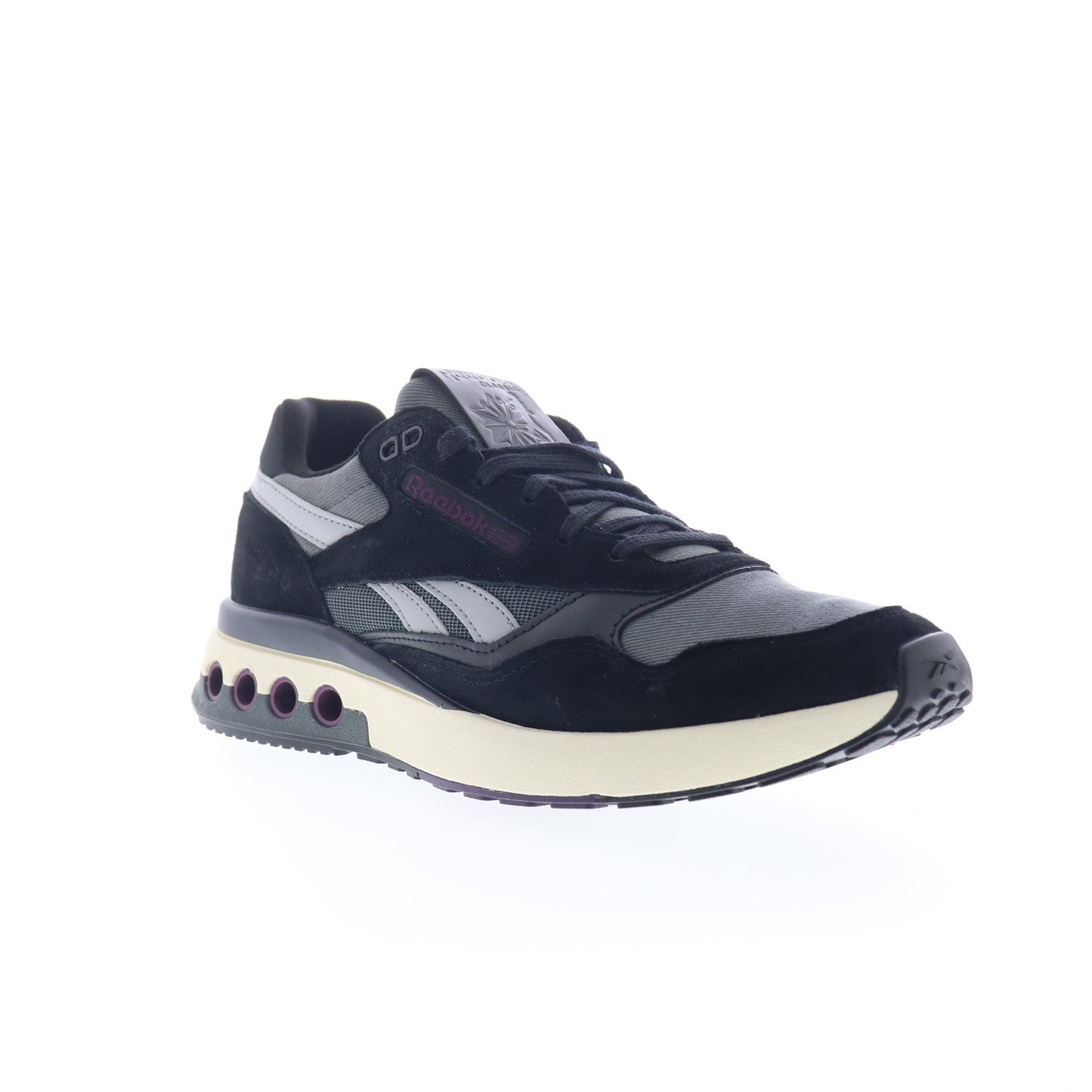 Reebok ERS World Mens Black Suede Lace Up Lifestyle Sneakers Shoes