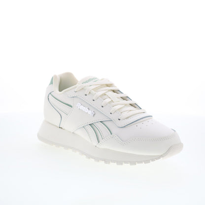 Reebok Glide Womens Beige Leather Lace Up Lifestyle Sneakers Shoes