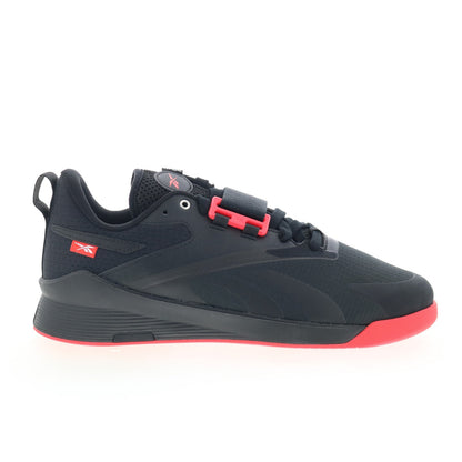 Reebok Lifter PR III Mens Black Mesh Lace Up Weightlifting Athletic Shoes