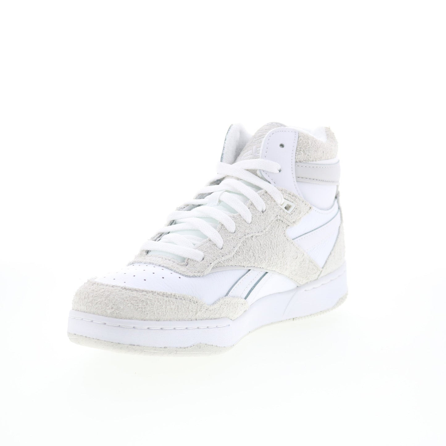 Reebok BB 4000 II Mid Mens White Suede Lace Up Lifestyle Sneakers Shoes