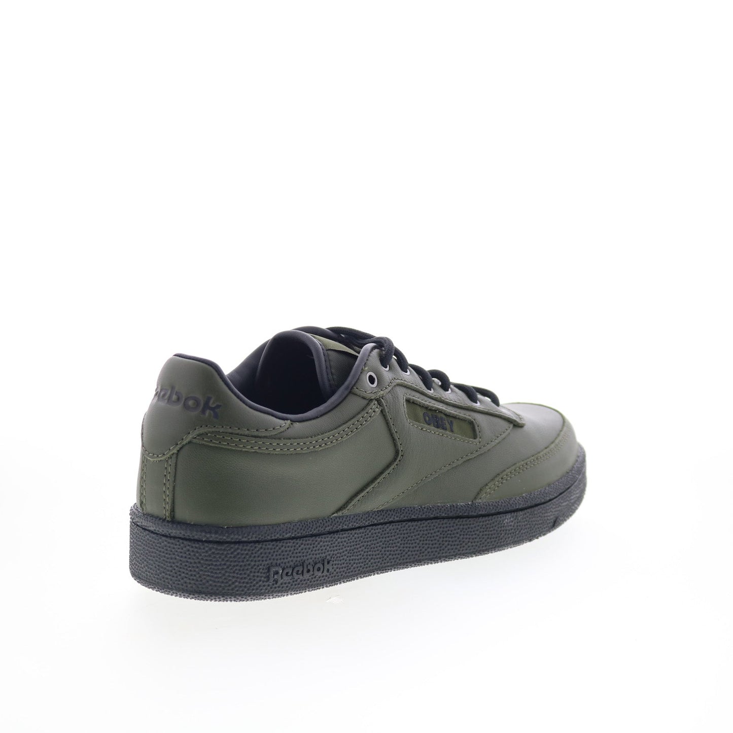 Reebok Club C 85 Obey Mens Green Leather Lace Up Lifestyle Sneakers Shoes