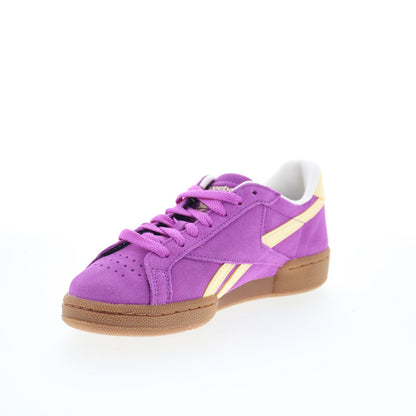Reebok Club C Grounds UK Womens Purple Suede Lifestyle Sneakers Shoes