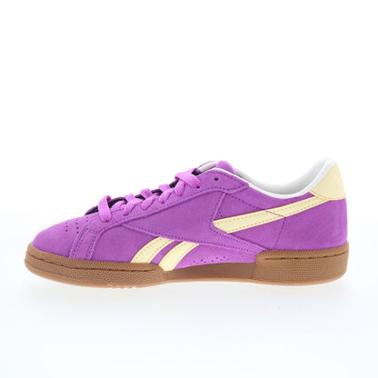 Reebok Club C Grounds UK Womens Purple Suede Lifestyle Sneakers Shoes
