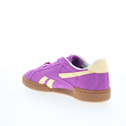 Reebok Club C Grounds UK Womens Purple Suede Lifestyle Sneakers Shoes