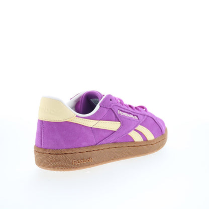 Reebok Club C Grounds UK Womens Purple Suede Lifestyle Sneakers Shoes