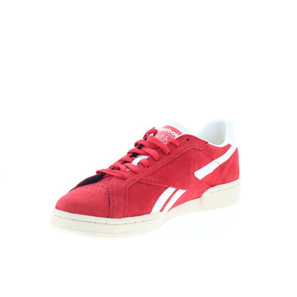 Reebok Club C Grounds UK Mens Red Suede Lace Up Lifestyle Sneakers Shoes