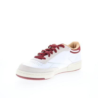 Reebok Club C 85 Mens White Leather Lace Up Lifestyle Sneakers Shoes