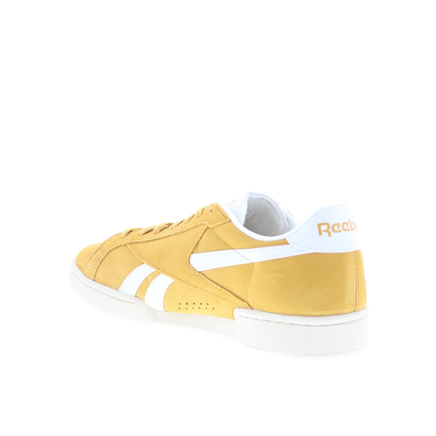 Reebok Club C Grounds UK Mens Yellow Suede Lace Up Lifestyle Sneakers Shoes
