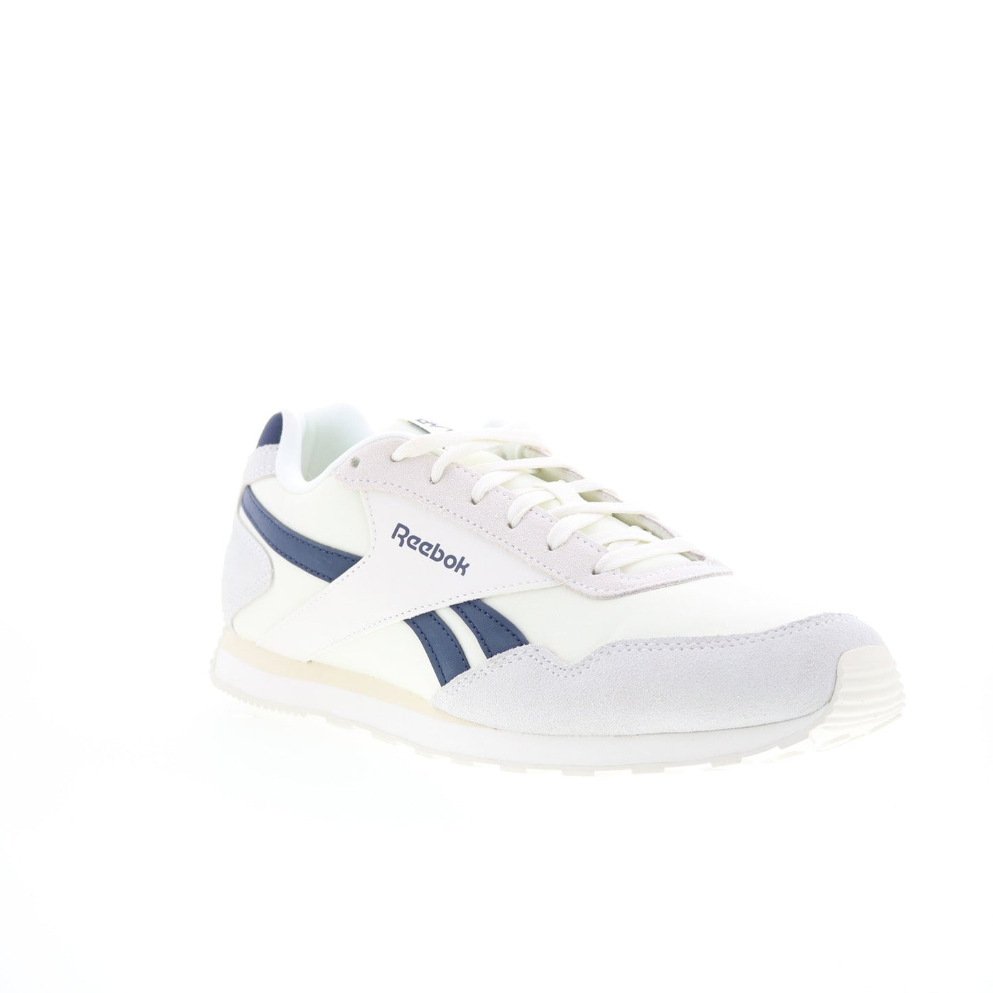 Reebok Glide Low Mens White Suede Lace Up Lifestyle Sneakers Shoes