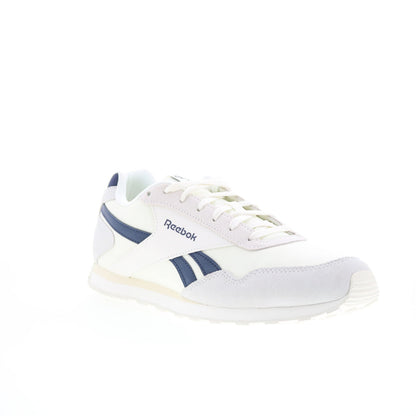 Reebok Glide Low Mens White Suede Lace Up Lifestyle Sneakers Shoes