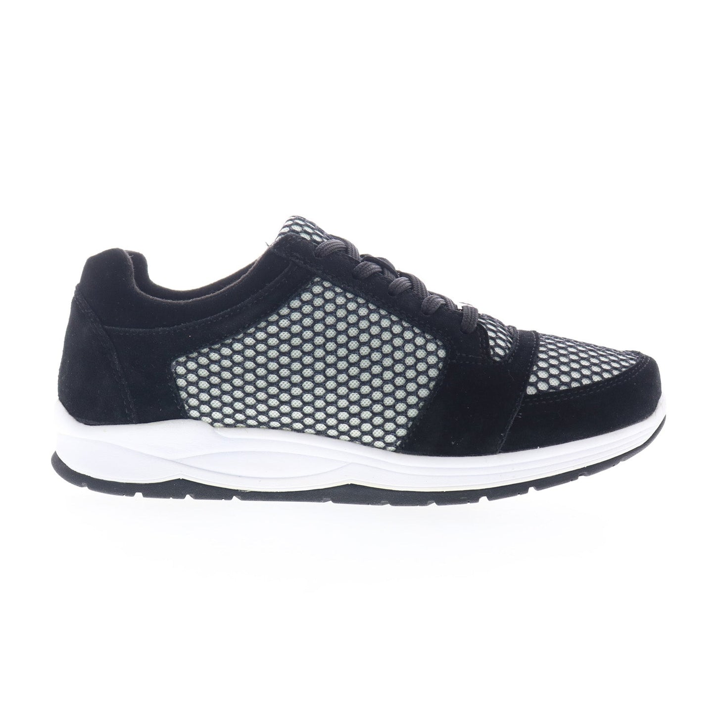 Drew Gemini 10296-19 Womens Black Extra Wide Suede Lifestyle Sneakers Shoes