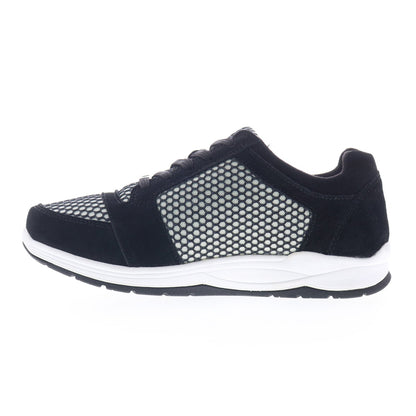 Drew Gemini 10296-19 Womens Black Wide Suede Lifestyle Sneakers Shoes