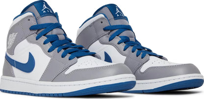 Nike Mens Air Jordan 1 Mid Sneakers - 'Cement True Blue'