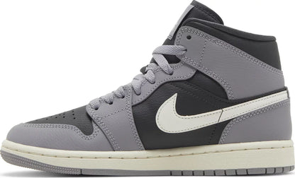 Nike Womens Air Jordan 1 Mid Sneakers - 'Cement Grey'