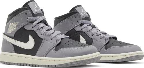Nike Womens Air Jordan 1 Mid Sneakers - 'Cement Grey'