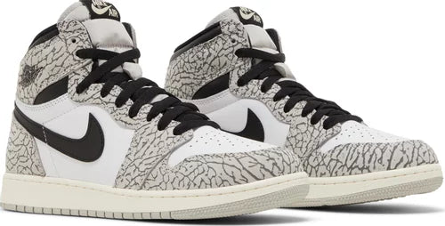 Nike Grade School Womens Air Jordan 1 Retro High OG Sneakers - 'White Cement'