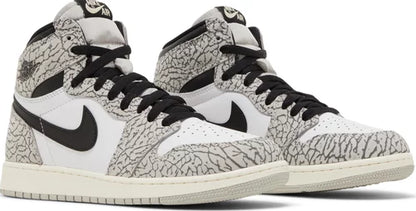 Nike Grade School Womens Air Jordan 1 Retro High OG Sneakers - 'White Cement'