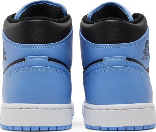 Nike Mens Air Jordan 1 Mid Sneakers - 'University Blue Black'