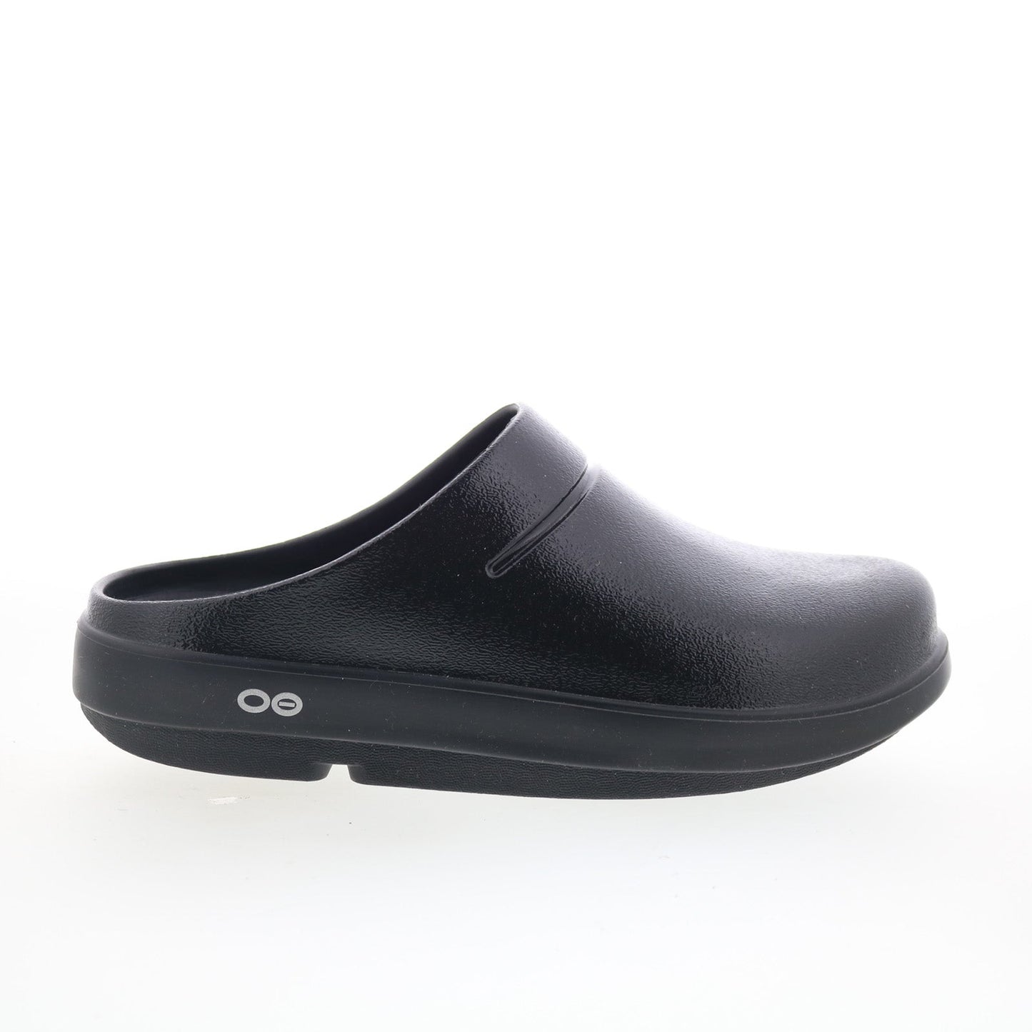 Oofos Oocloog Luxe 1201 Mens Black Leather Slip On Clogs Slippers Shoes
