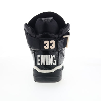 Ewing Athletics 33 HI Vintage Mens Black Leather Lifestyle Sneakers Shoes