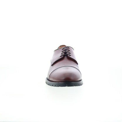 Zelli Italia James Italian Calfskin Mens Burgundy Oxfords Cap Toe Shoes
