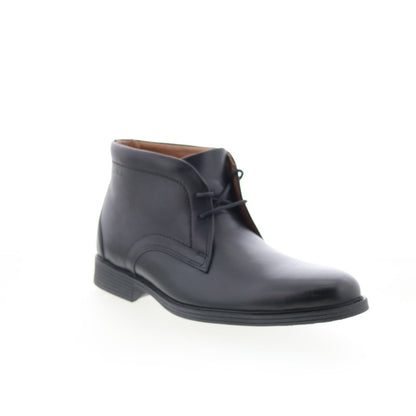 Clarks Whiddon Mid 26152914 Mens Black Wide Leather Lace Up Chukkas Boots