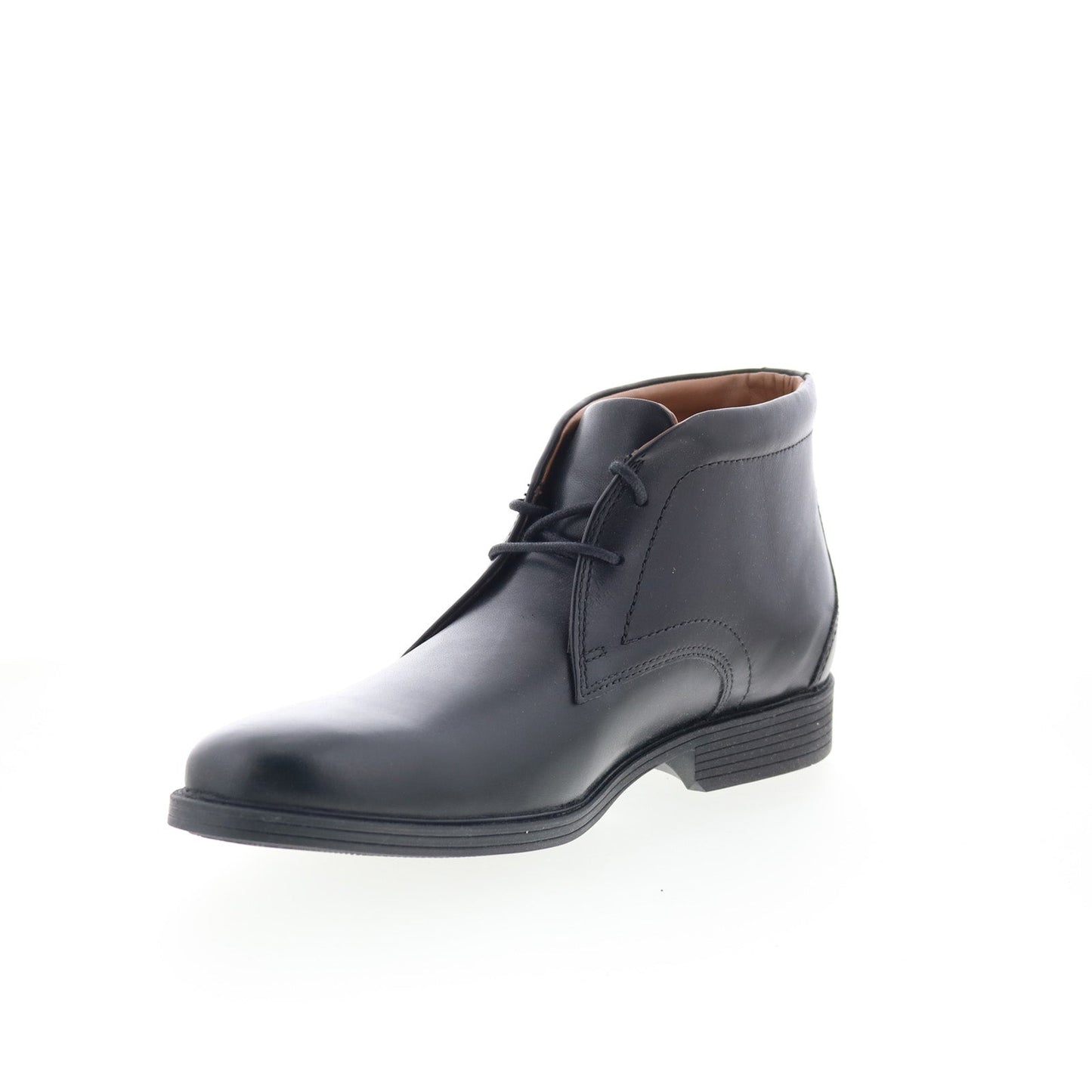 Clarks Whiddon Mid 26152914 Mens Black Wide Leather Lace Up Chukkas Boots