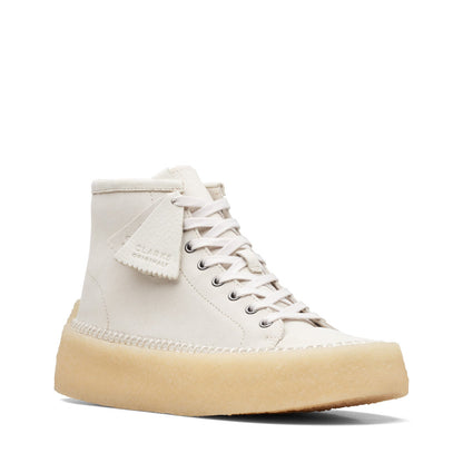 Clarks Caravan Mid 26167698 Mens White Suede Lifestyle Sneakers Shoes