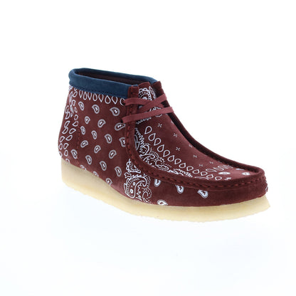 Clarks Wallabee Boot 26168826 Mens Red Suede Lace Up Chukkas Boots