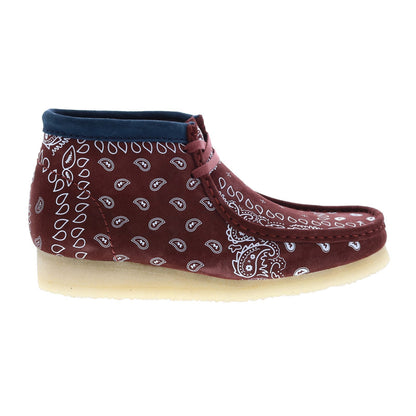 Clarks Wallabee Boot 26168826 Mens Red Suede Lace Up Chukkas Boots
