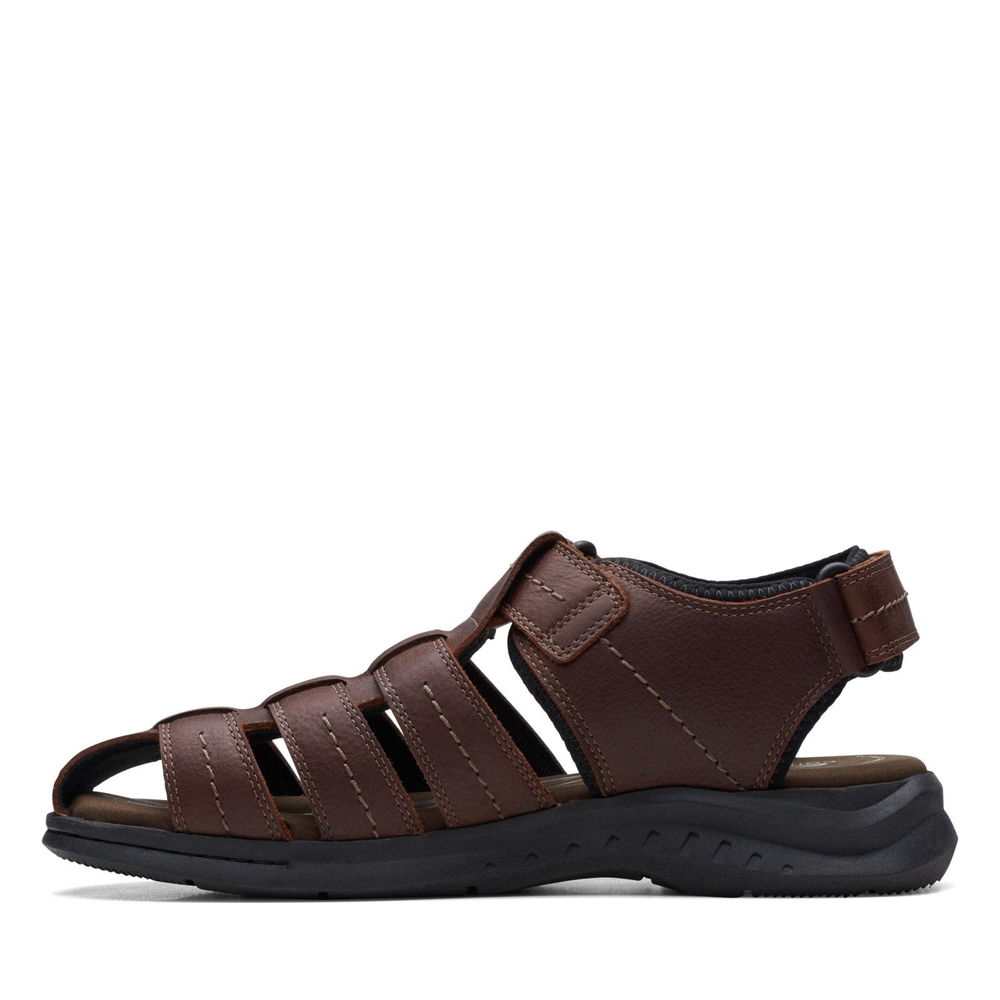 Clarks Walkford Fish 26171794 Mens Brown Leather Strap Sport Sandals Shoes