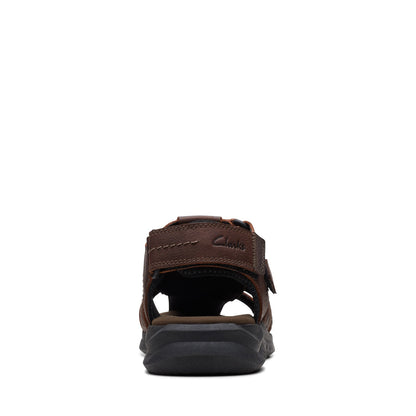 Clarks Walkford Fish 26171794 Mens Brown Leather Strap Sport Sandals Shoes