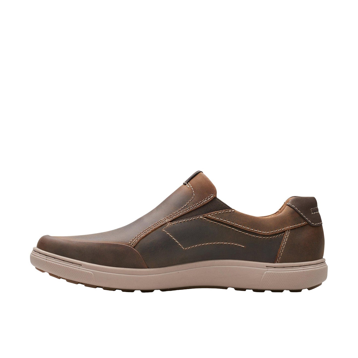 Clarks Mapstone Step Mens Brown Wide Loafers & Slip Ons Casual Shoes