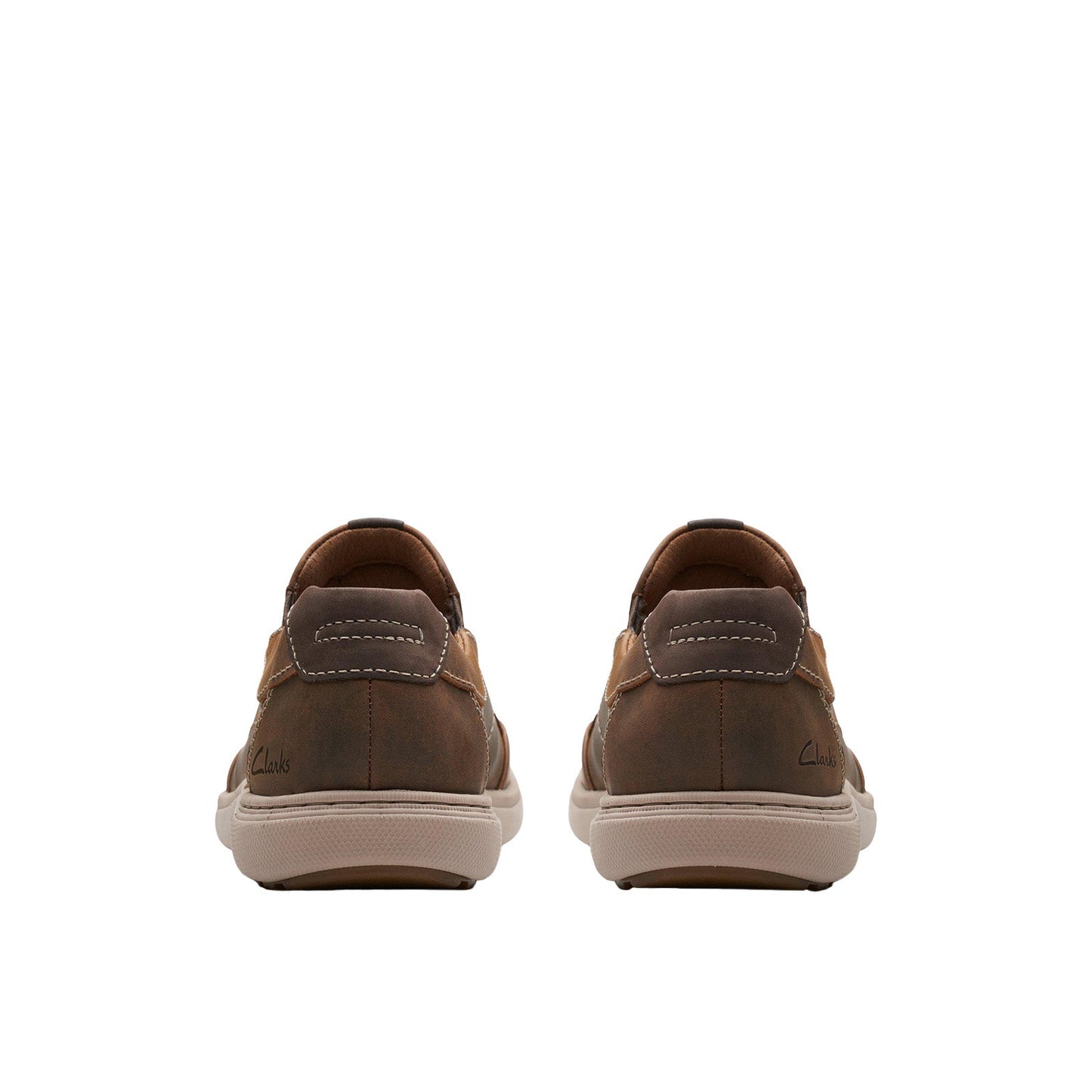 Clarks Mapstone Step Mens Brown Wide Loafers & Slip Ons Casual Shoes